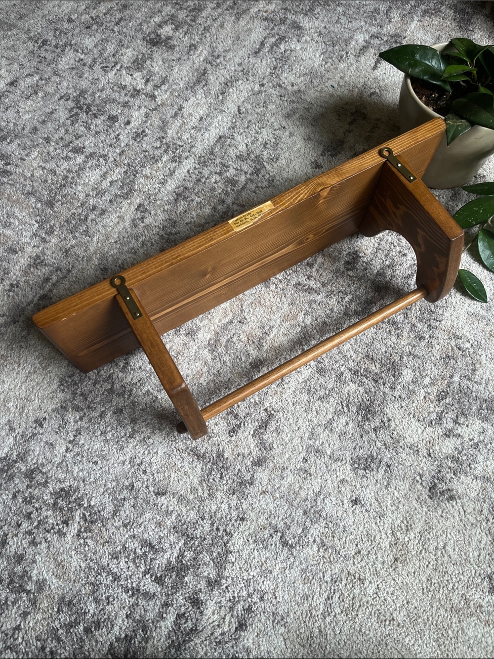 Vintage Wood Shelf paper towel holder Warm Brown - Picture 5 of 8
